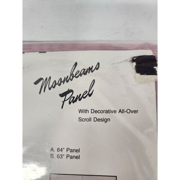 Vintage Moonbeams Pink Window Panel Curtain Allover Scroll Design 60"x84" NEW - Picture 6 of 7